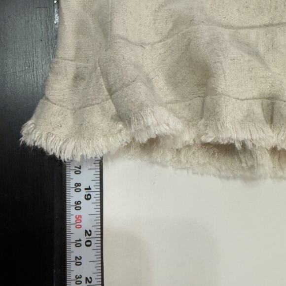 Umgee L Ruffle Hem Cropped Pants Linen Cotton Blend Pull On Wide Leg - Picture 9 of 10